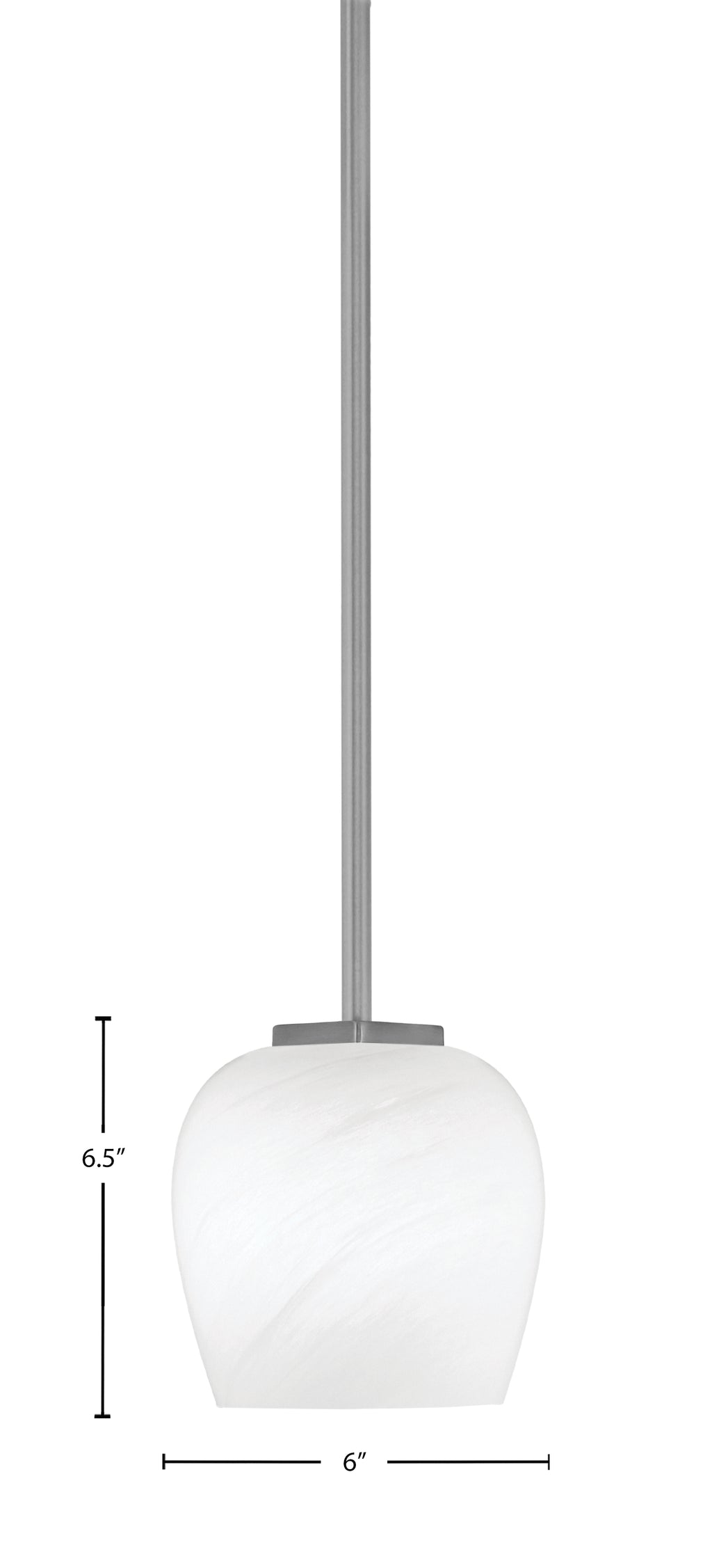 Franklin One Light Mini Pendant in Graphite with White Marble Shade