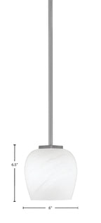 Franklin One Light Mini Pendant in Graphite with White Marble Shade
