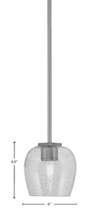 Franklin One Light Mini Pendant in Graphite with Smoke Bubble Shade