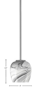 Franklin One Light Mini Pendant in Graphite with Onyx Swirl Shade