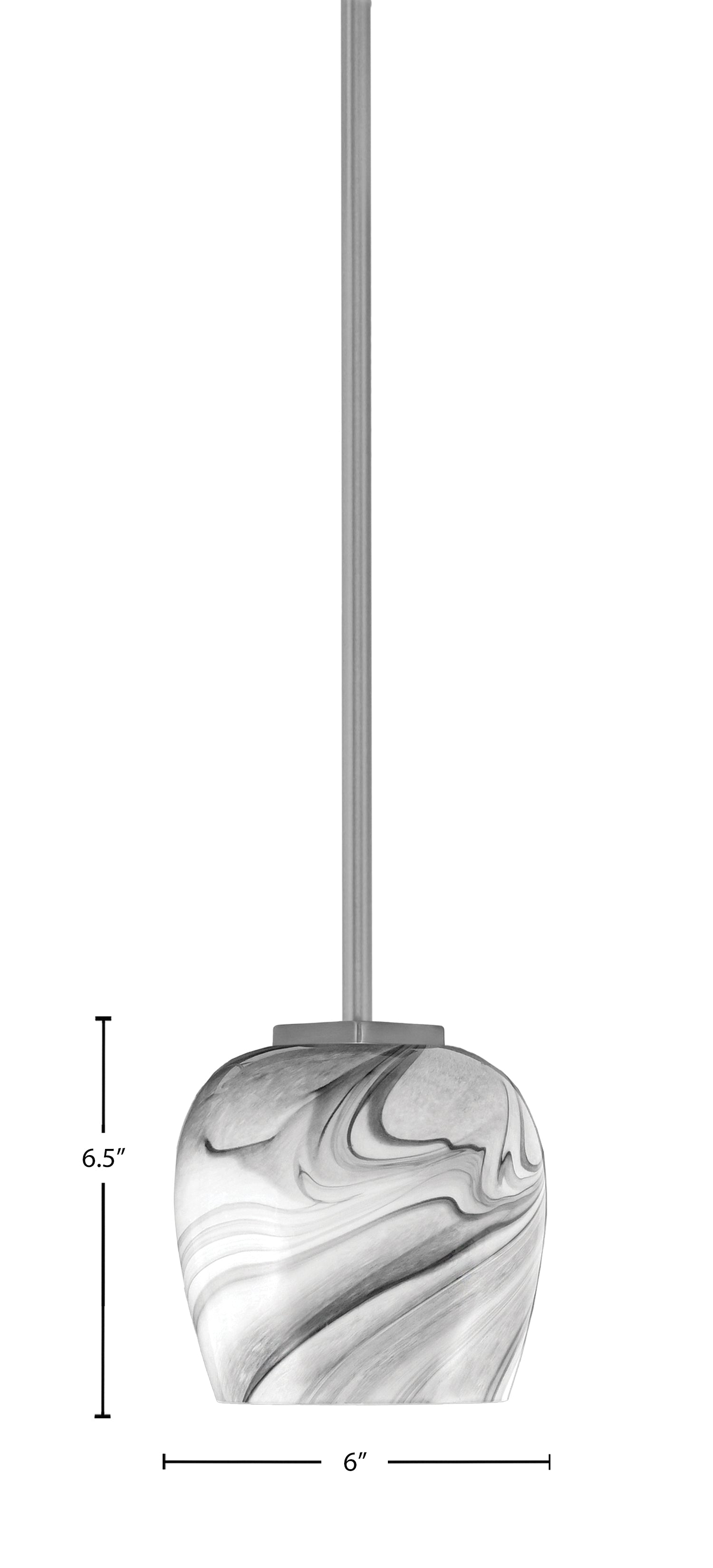 Franklin One Light Mini Pendant in Graphite with Onyx Swirl Shade