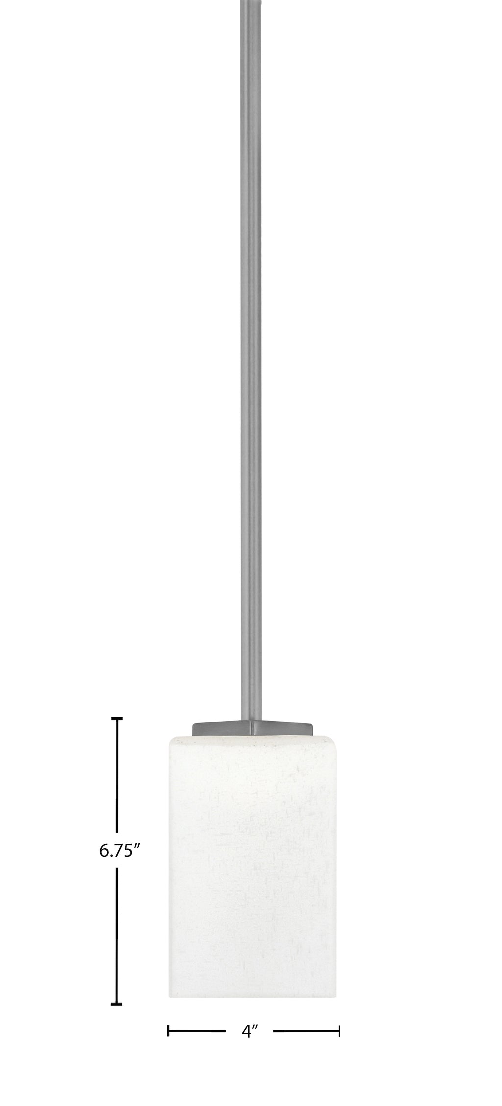 Franklin One Light Mini Pendant in Graphite with Square White Muslin Shade