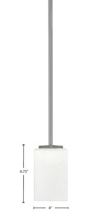 Franklin One Light Mini Pendant in Graphite with Square White Muslin Shade