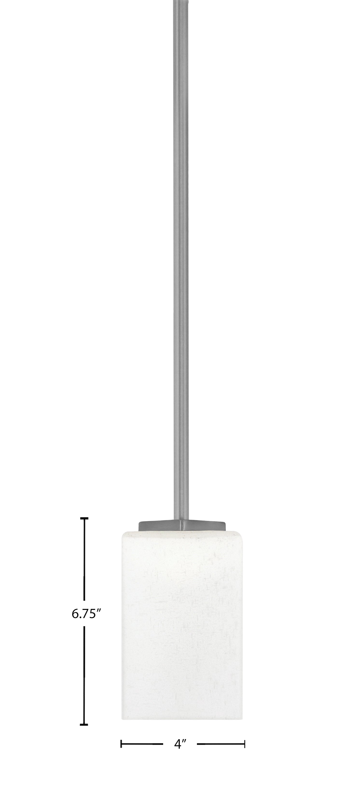 Franklin One Light Mini Pendant in Graphite with Square White Muslin Shade