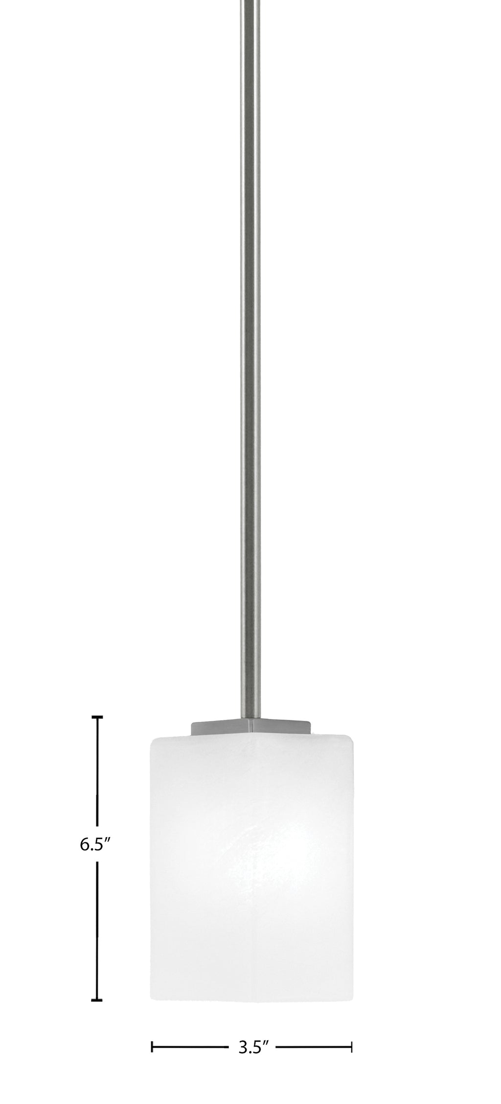 Franklin One Light Mini Pendant in Graphite with Square White Marble Shade