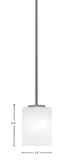 Franklin One Light Mini Pendant in Graphite with Square White Marble Shade