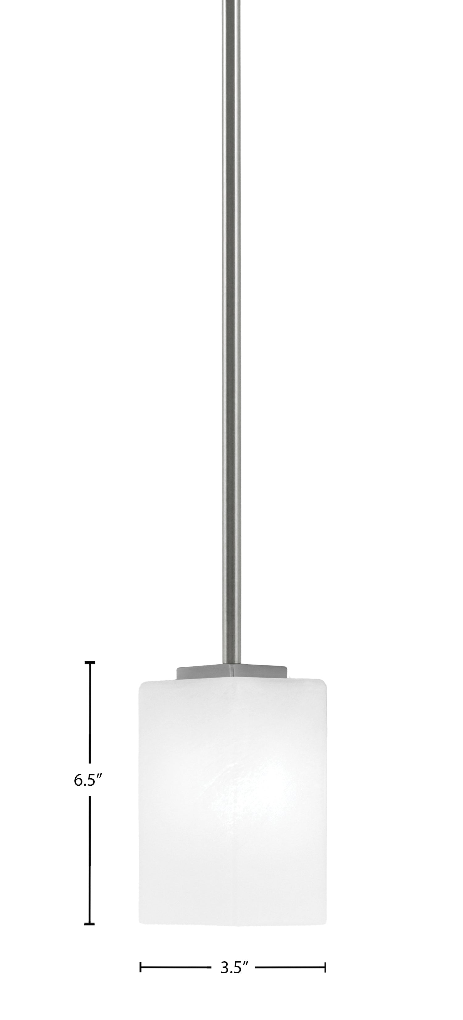 Franklin One Light Mini Pendant in Graphite with Square White Marble Shade