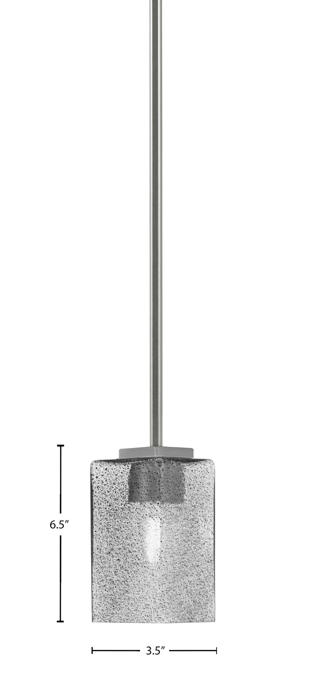 Franklin One Light Mini Pendant in Graphite with Square Smoke Bubble Shade