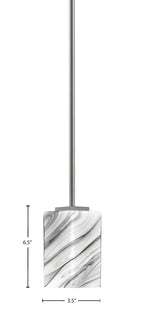 Franklin One Light Mini Pendant in Graphite with Square Onyx Swirl Shade