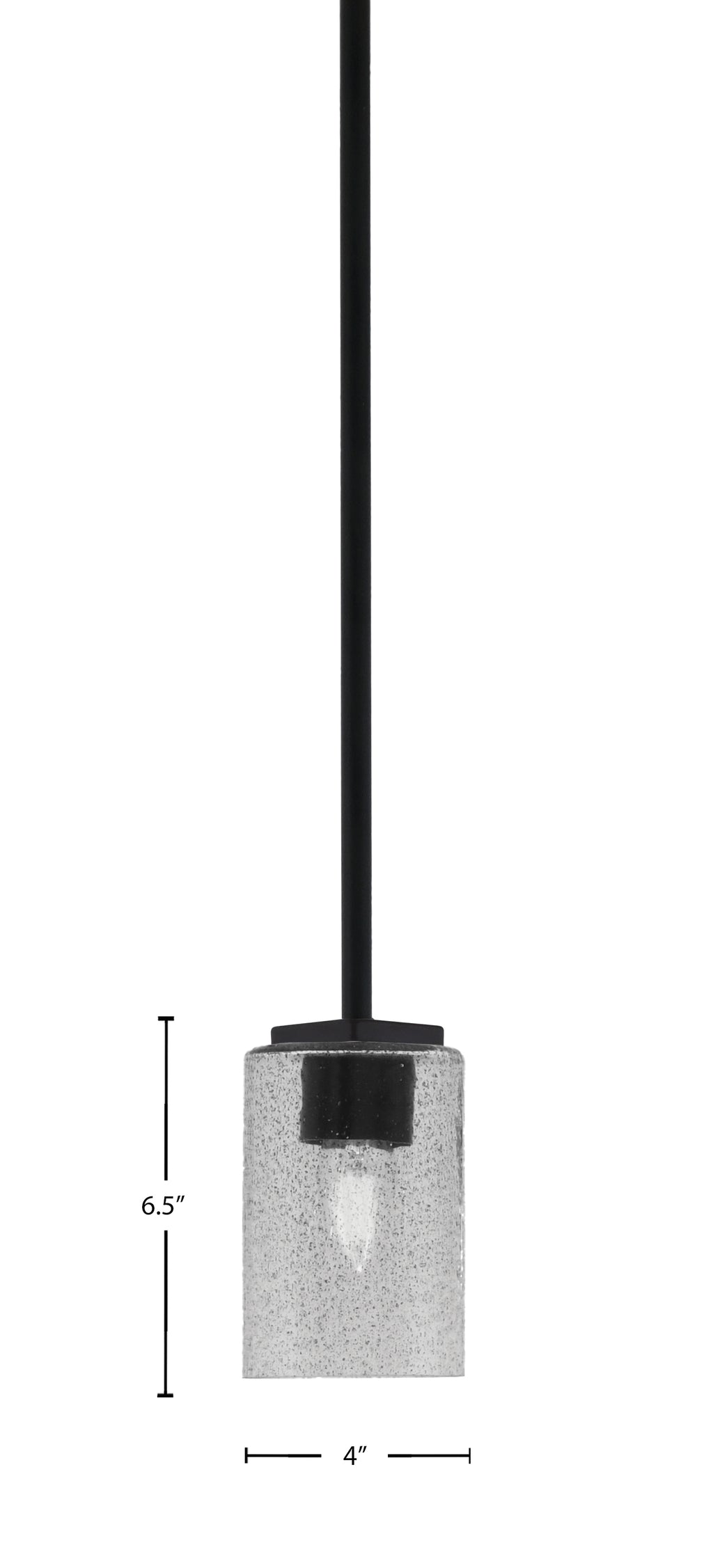 Franklin One Light Mini Pendant in Matte Black with Smoke Bubble Shade