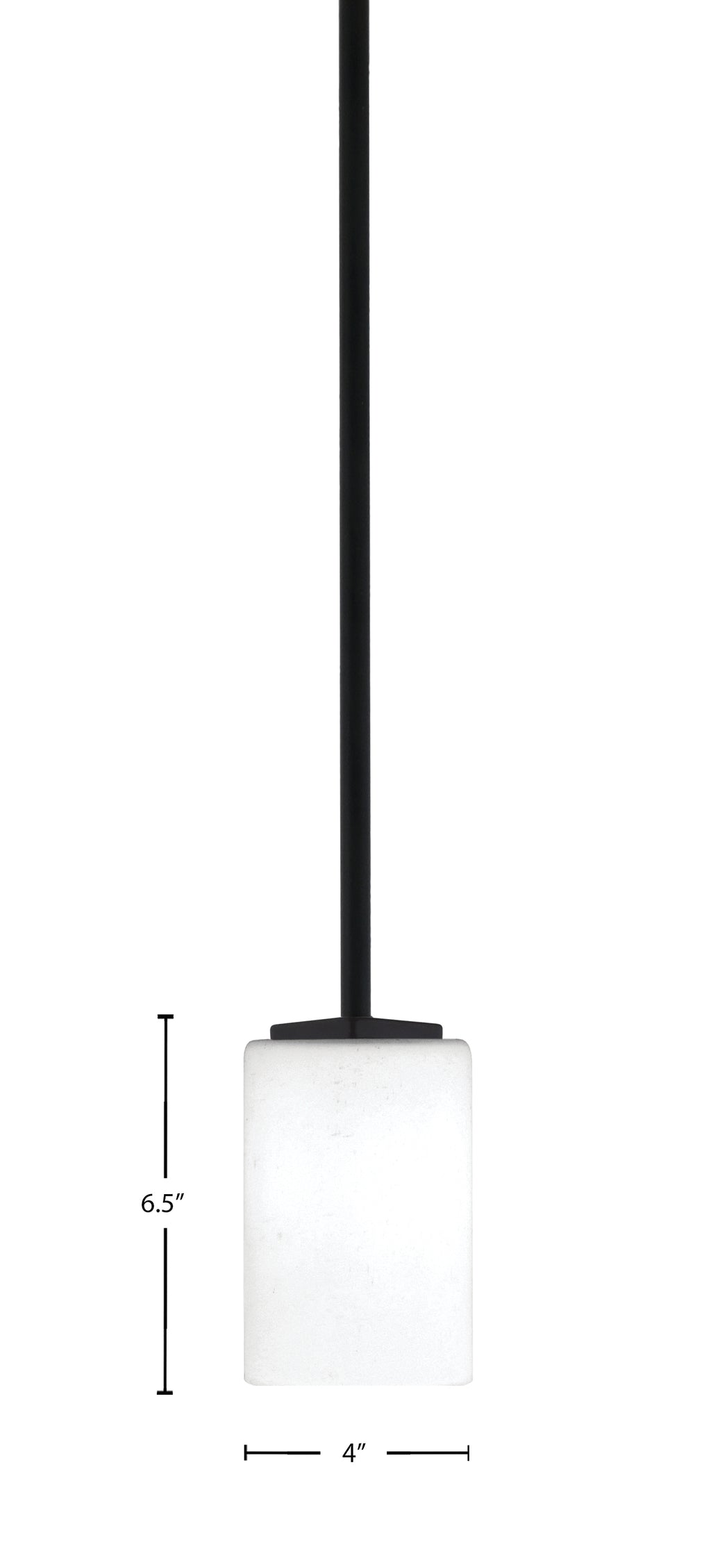 Franklin One Light Mini Pendant in Matte Black with White Muslin Shade