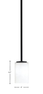 Franklin One Light Mini Pendant in Matte Black with White Muslin Shade