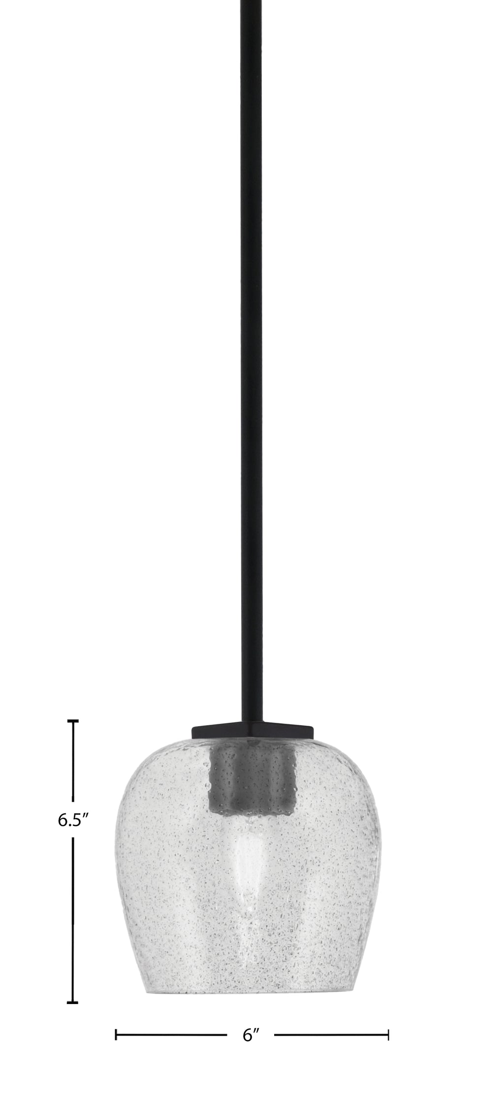 Franklin One Light Mini Pendant in Matte Black with Smoke Bubble Shade