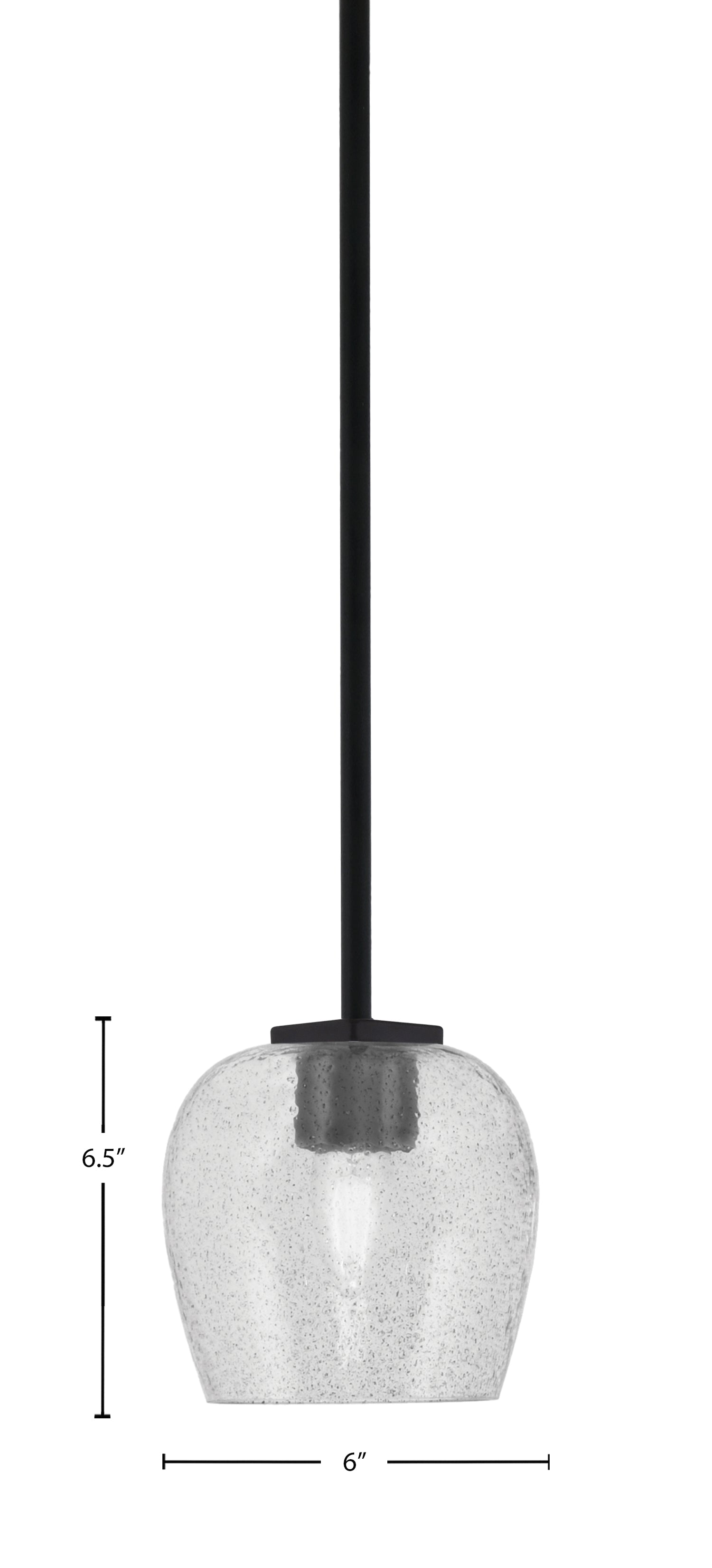 Franklin One Light Mini Pendant in Matte Black with Smoke Bubble Shade