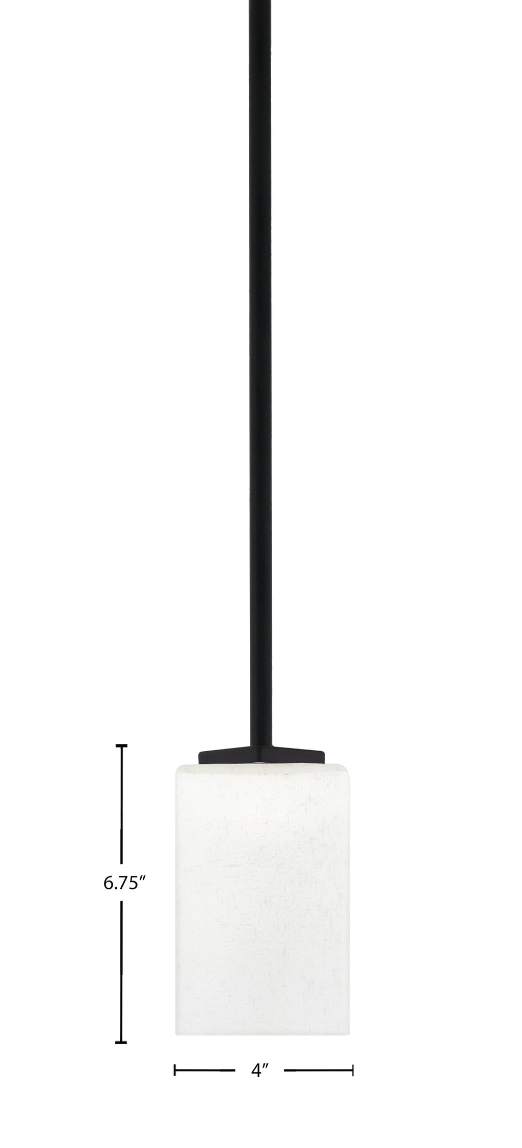 Franklin One Light Mini Pendant in Matte Black with Square White Muslin Shade