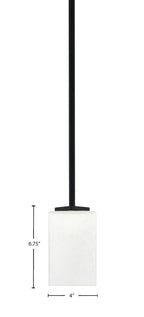Franklin One Light Mini Pendant in Matte Black with Square White Muslin Shade
