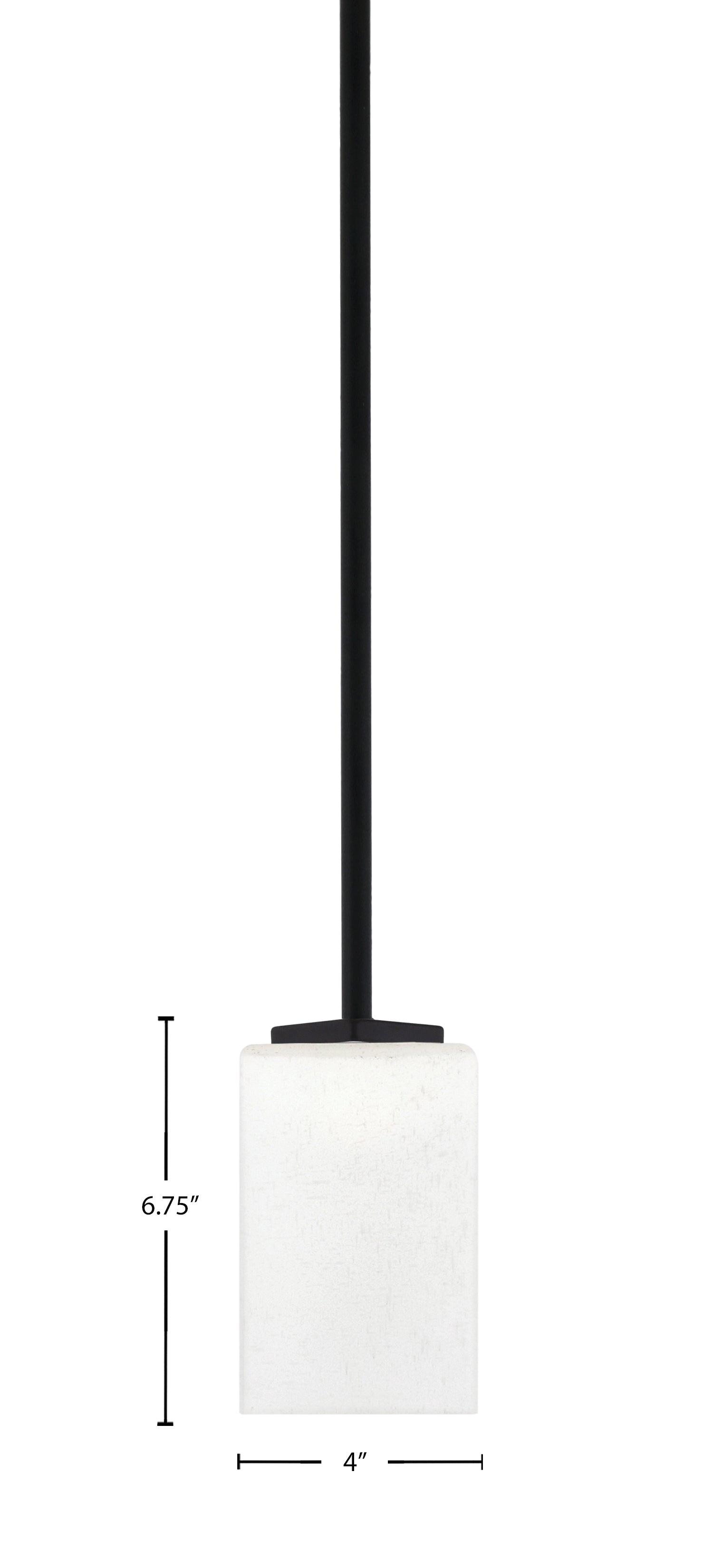 Franklin One Light Mini Pendant in Matte Black with Square White Muslin Shade