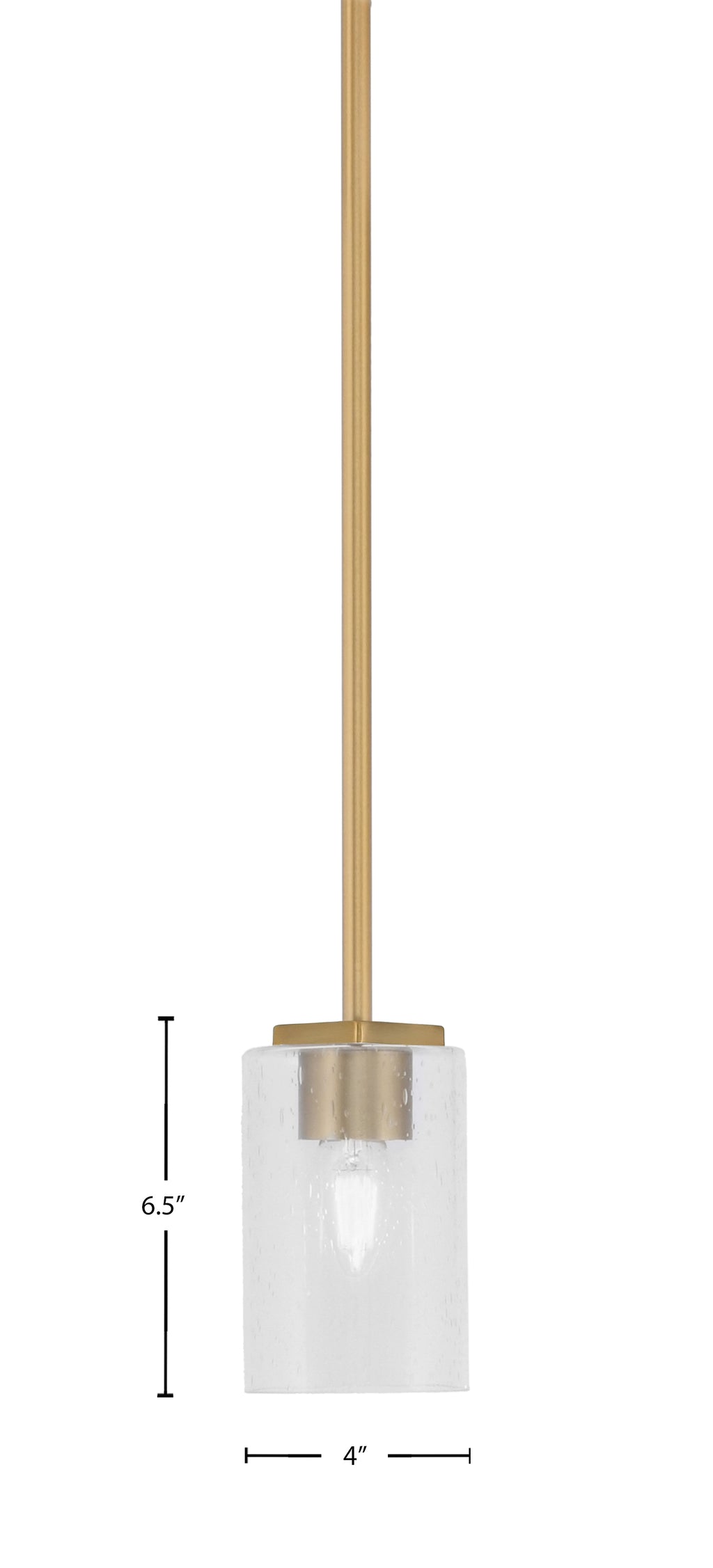 Franklin One Light Mini Pendant in New Age Brass with Clear Bubble Shade