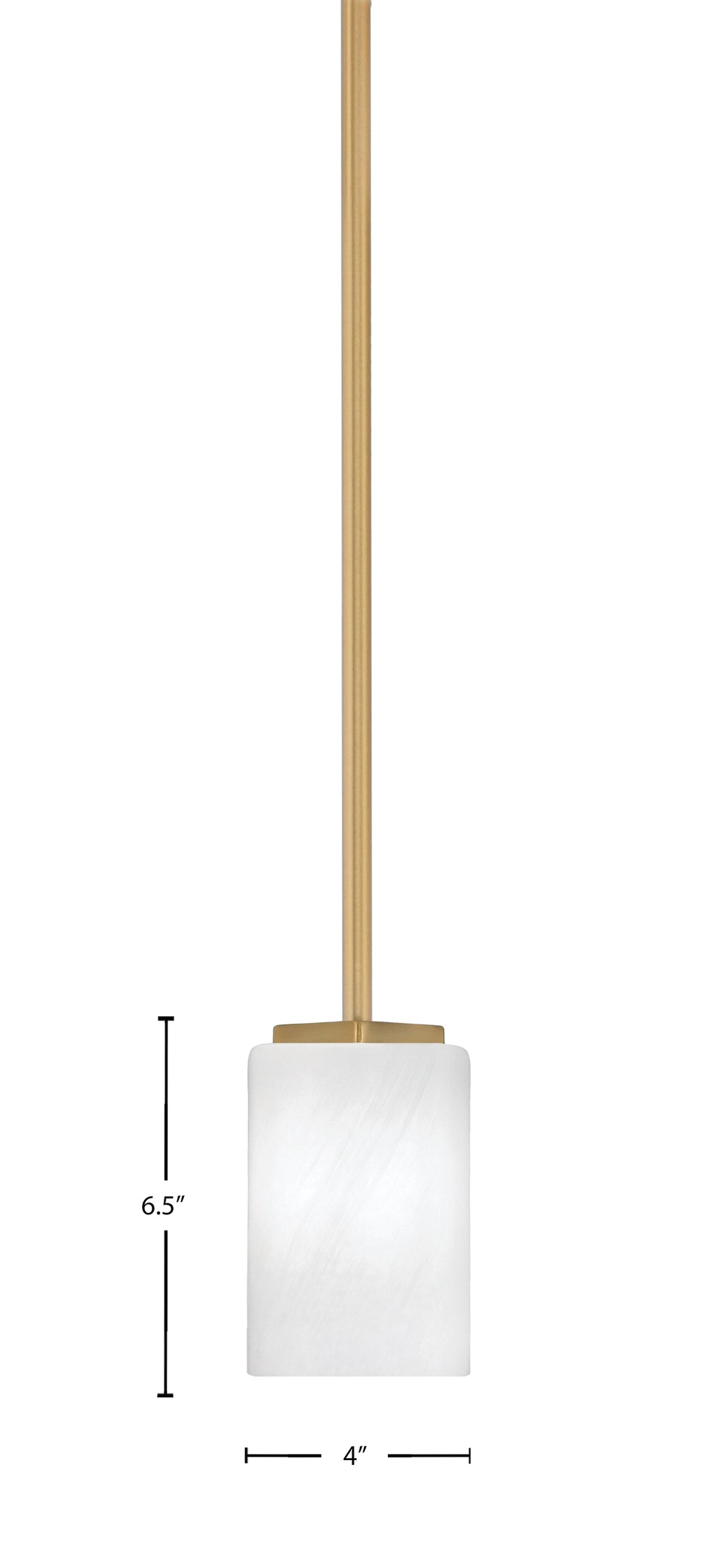 Franklin One Light Mini Pendant in New Age Brass with White Marble Shade