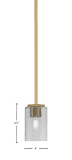 Franklin One Light Mini Pendant in New Age Brass with Smoke Bubble Shade