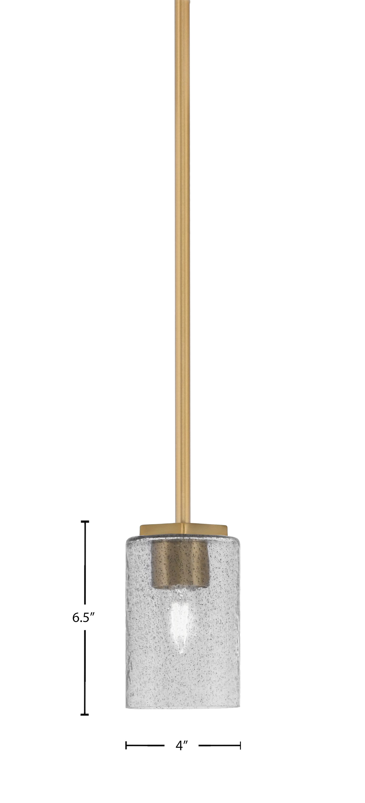 Franklin One Light Mini Pendant in New Age Brass with Smoke Bubble Shade