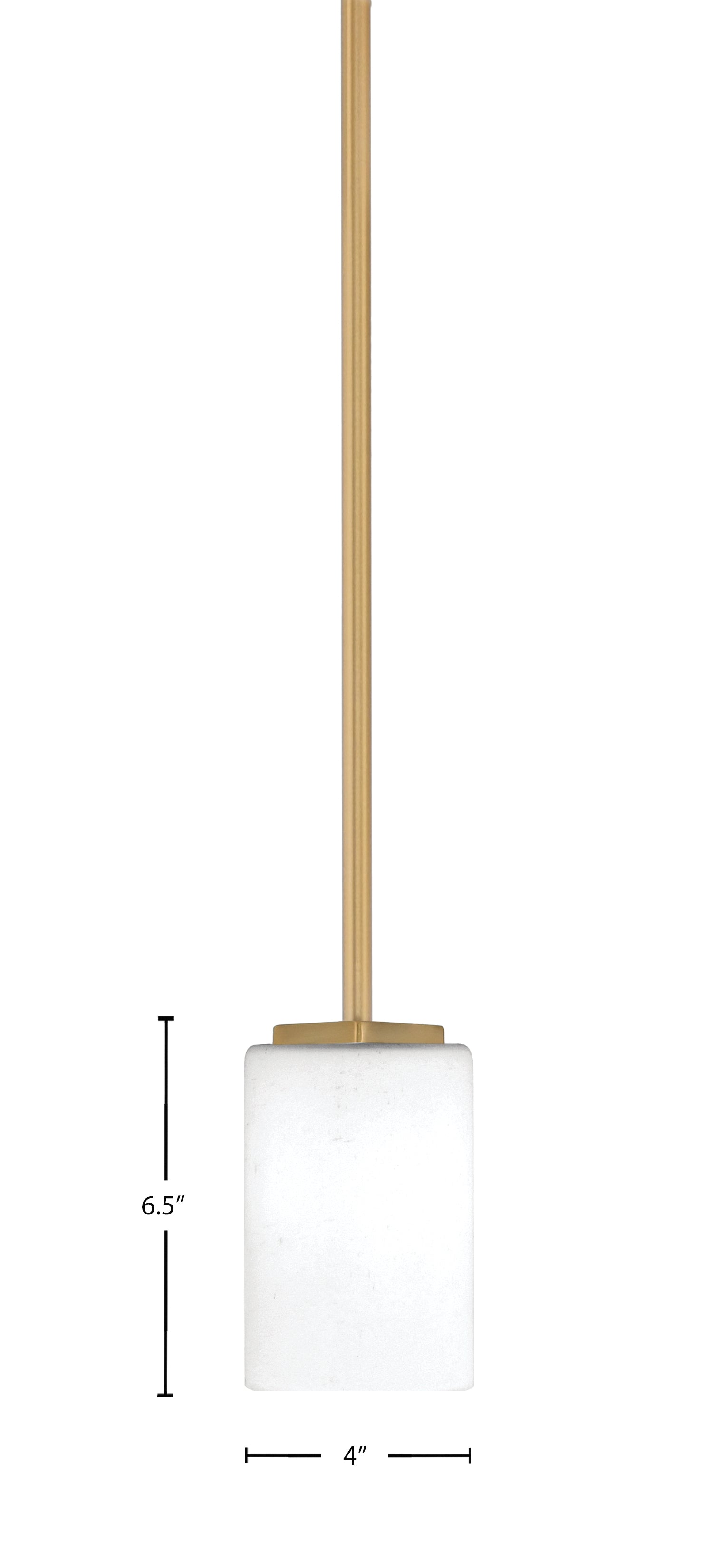 Franklin One Light Mini Pendant in New Age Brass with White Muslin Shade