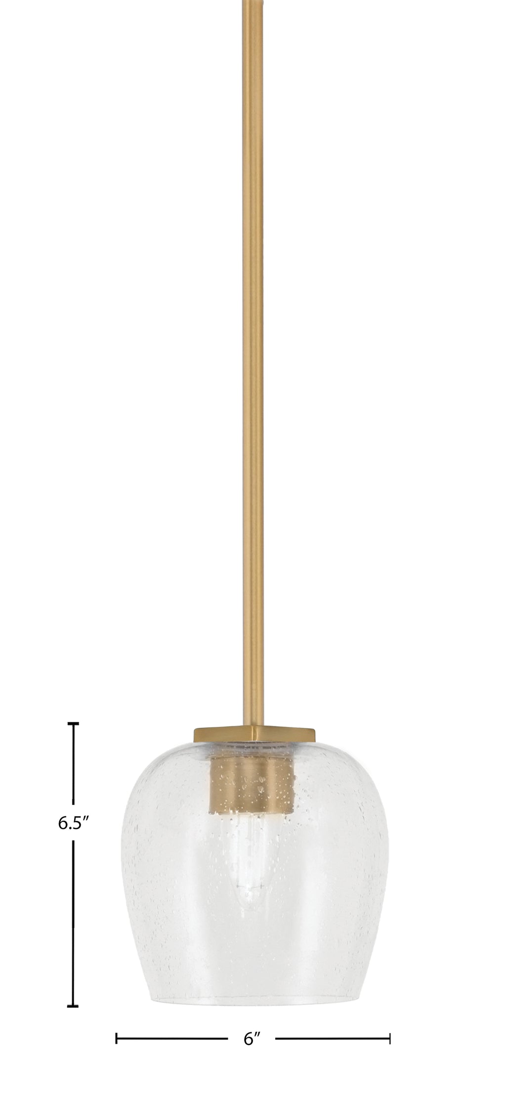 Franklin One Light Mini Pendant in New Age Brass with Clear Bubble Shade
