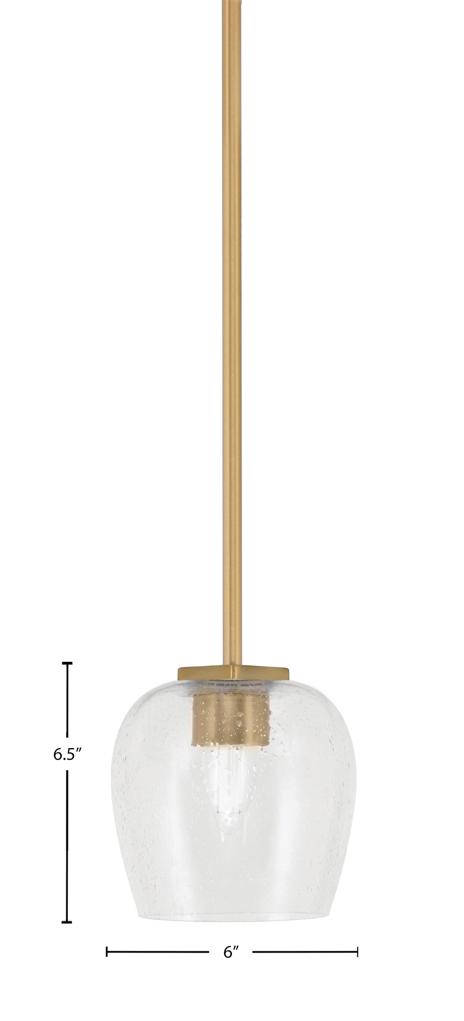 Franklin One Light Mini Pendant in New Age Brass with Clear Bubble Shade