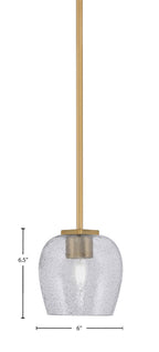 Franklin One Light Mini Pendant in New Age Brass with Smoke Bubble Shade