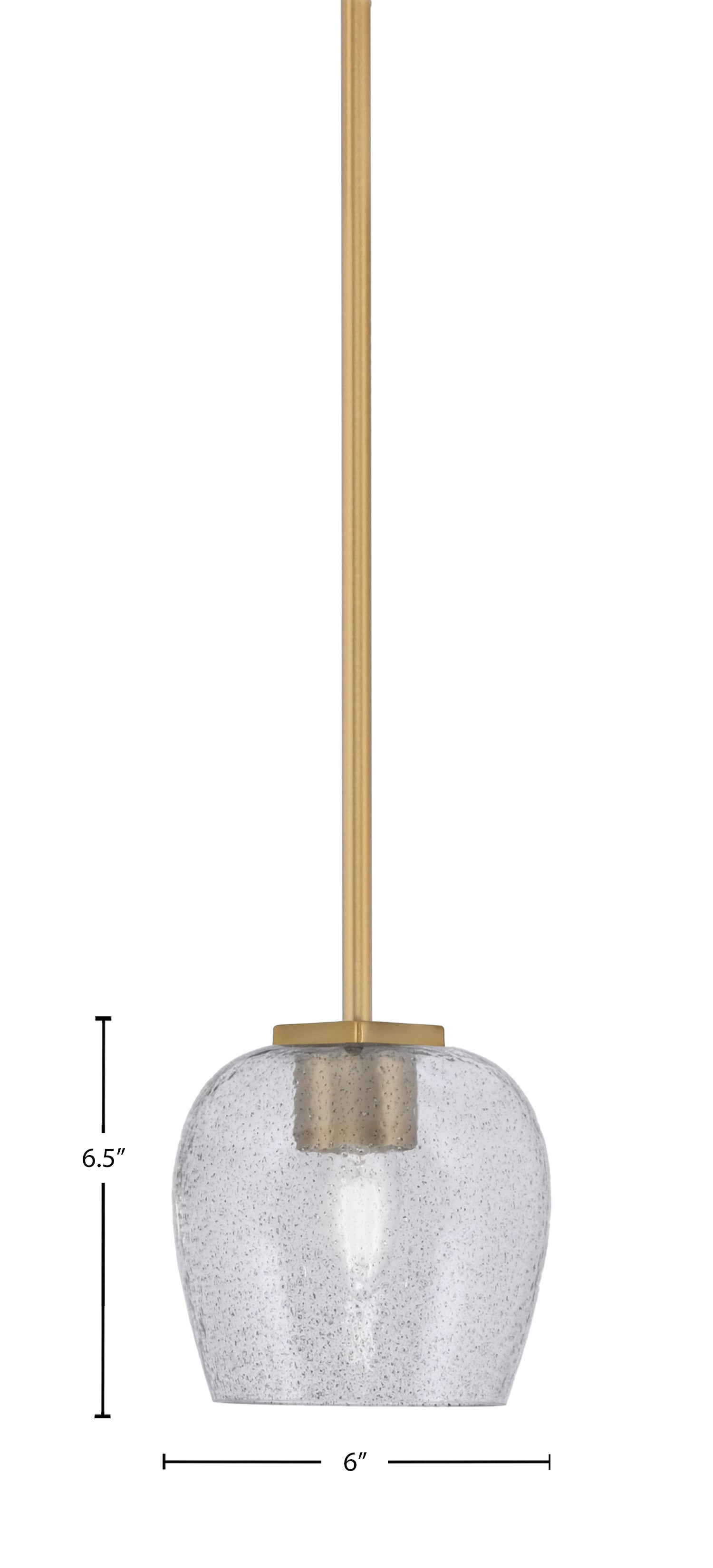 Franklin One Light Mini Pendant in New Age Brass with Smoke Bubble Shade