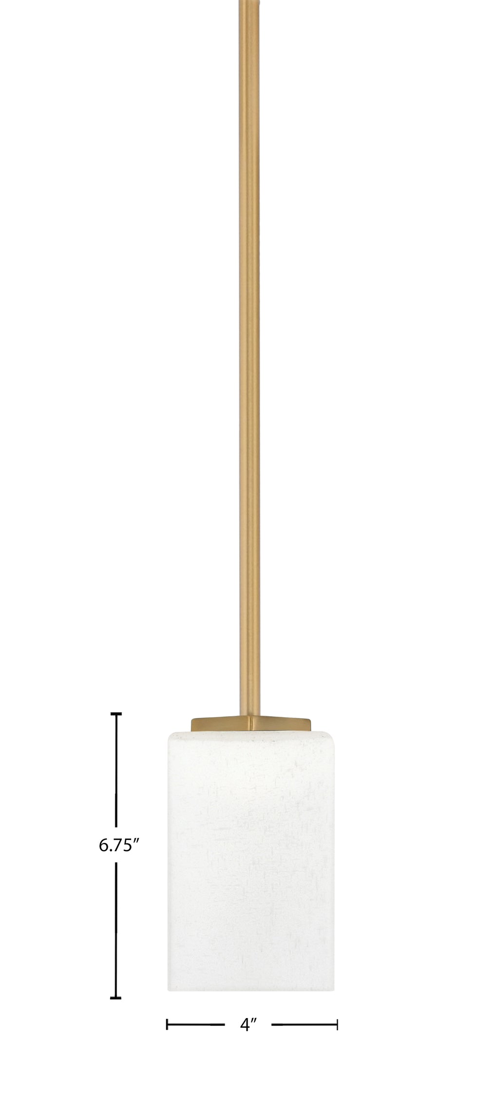 Franklin One Light Mini Pendant in New Age Brass with Square White Muslin Shade