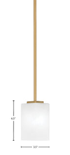 Franklin One Light Mini Pendant in New Age Brass with Square White Marble Shade