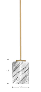 Franklin One Light Mini Pendant in New Age Brass with Square Onyx Swirl Shade