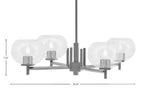Franklin Four Light Chandelier in Graphite with Clear Bubble Shade