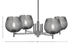 Franklin Four Light Chandelier in Graphite with Smoke Textured Shade