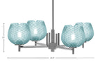 Franklin Four Light Chandelier in Graphite with Turquoise Textured Shade