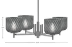 Franklin Four Light Chandelier in Graphite with Smoke Textured Shade