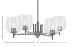 Franklin Four Light Chandelier in Graphite with Clear Bubble Shade