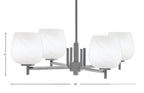 Franklin Four Light Chandelier in Graphite with White Marble Shade