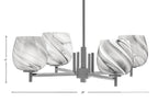 Franklin Four Light Chandelier in Graphite with Onyx Swirl Shade