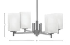 Franklin Four Light Chandelier in Graphite with Square White Muslin Shade
