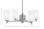 Franklin Four Light Chandelier in Matte Black with Square White Marble Shade