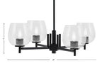 Franklin Four Light Chandelier in Matte Black with Clear Bubble Shade