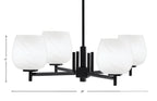 Franklin Four Light Chandelier in Matte Black with White Marble Shade