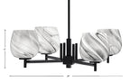 Franklin Four Light Chandelier in Matte Black with Onyx Swirl Shade