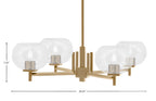 Franklin Four Light Chandelier in New Age Brass with Clear Bubble Shade