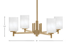 Franklin Four Light Chandelier in New Age Brass with White Marble Shade
