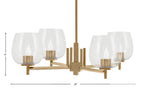 Franklin Four Light Chandelier in New Age Brass with Clear Bubble Shade