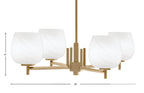 Franklin Four Light Chandelier in New Age Brass with White Marble Shade