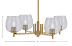 Franklin Four Light Chandelier in New Age Brass with Smoke Bubble Shade
